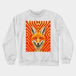 Spectrum Fox: Radiant Op Art Red Fox Design Crewneck Sweatshirt